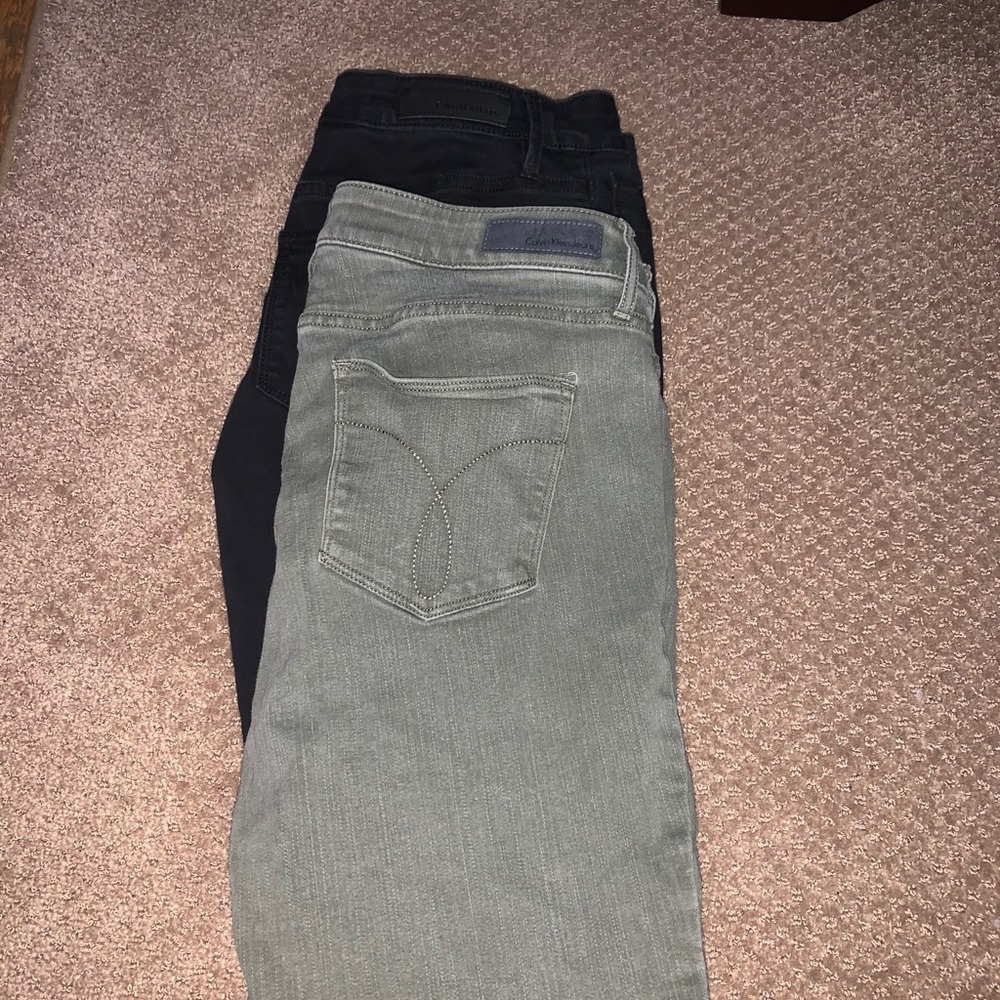 Black and olive green CALVIN KLEIN jeans